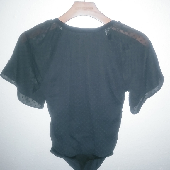Abercrombie & Fitch XXS Whimseygoth Swiss Dotted Chenille Body Suit Black - Picture 10 of 10